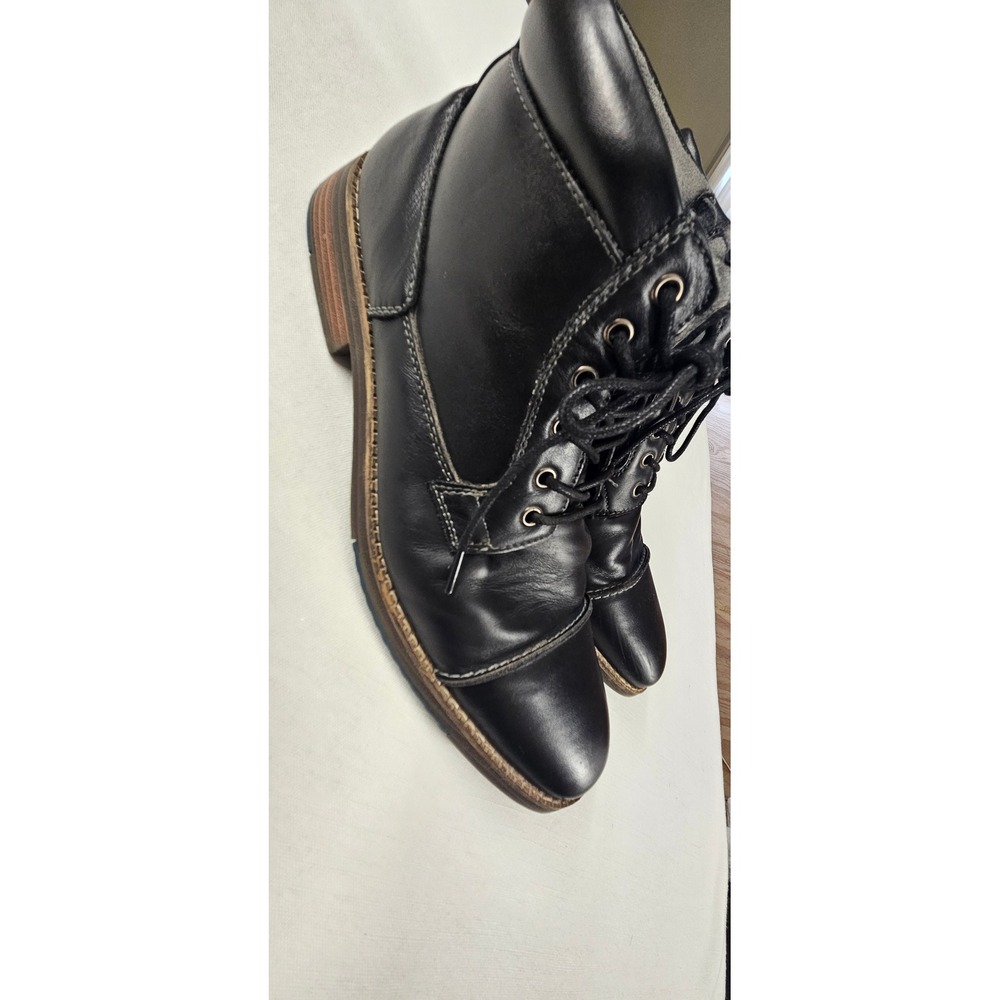 Arkbird Mens Leather Ankle Boots Cap Toe Side Zip Lace Up Black US 9 ZK2019889